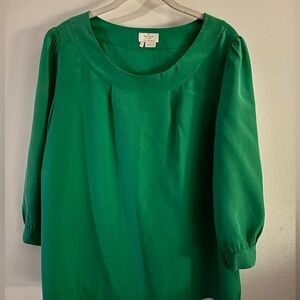 Kate spade green silk blouse large